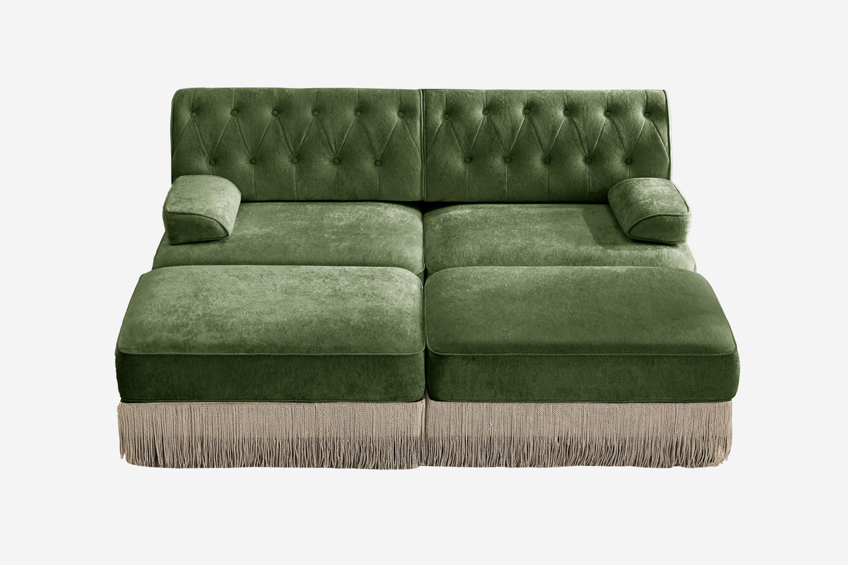 ELIZA 76" Loveseat Sofa With 2 Ottomans