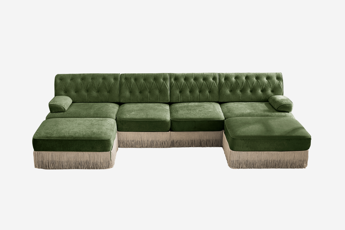 ELIZA 135" 4-Seater Sofa With 2 Ottomans