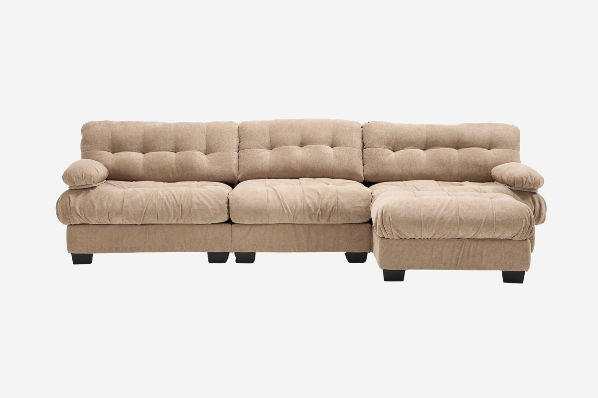 FELZARO 123" 3-Seater Sofa with 1 Ottoman