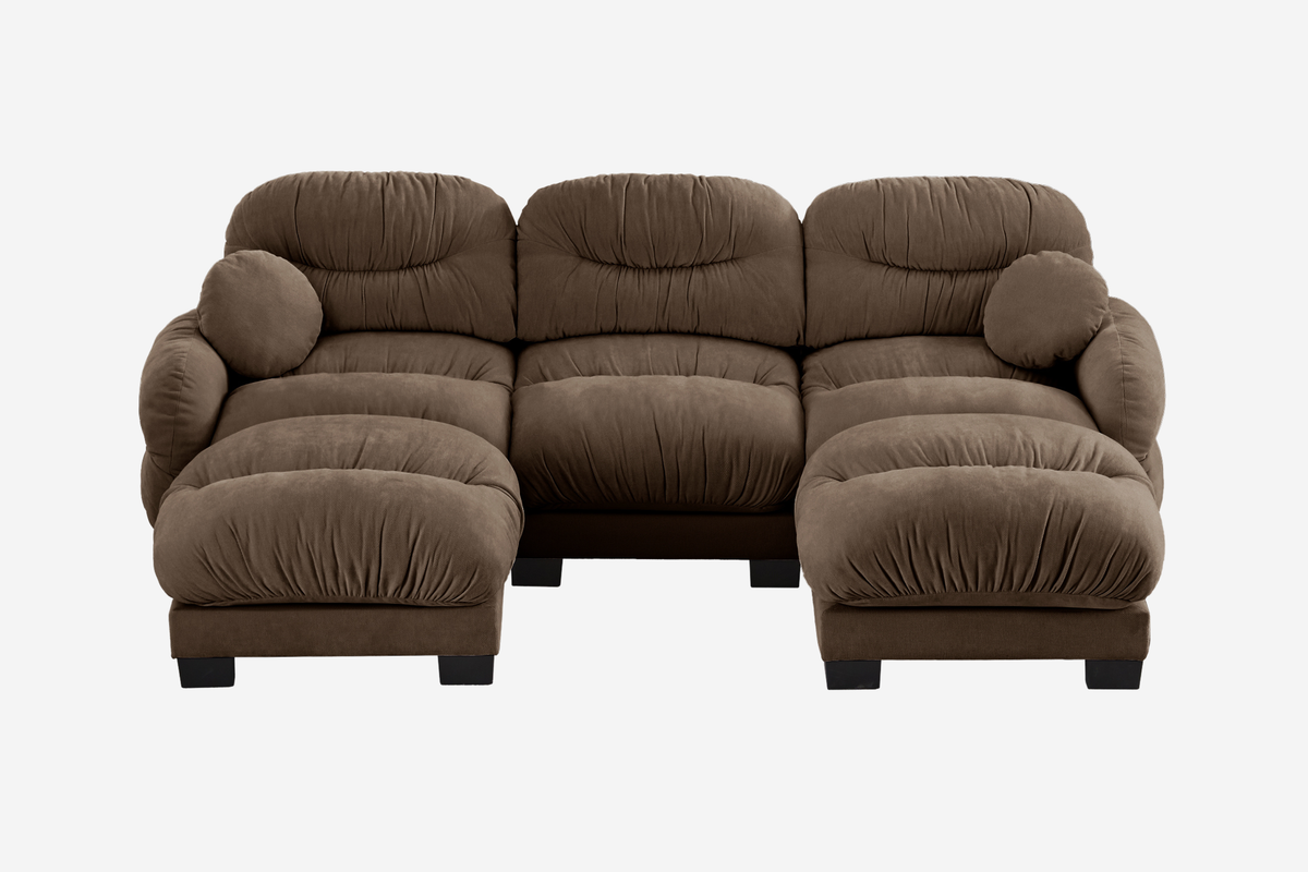 FLORA 116" 3-Seater Sofa With 2 Ottomans