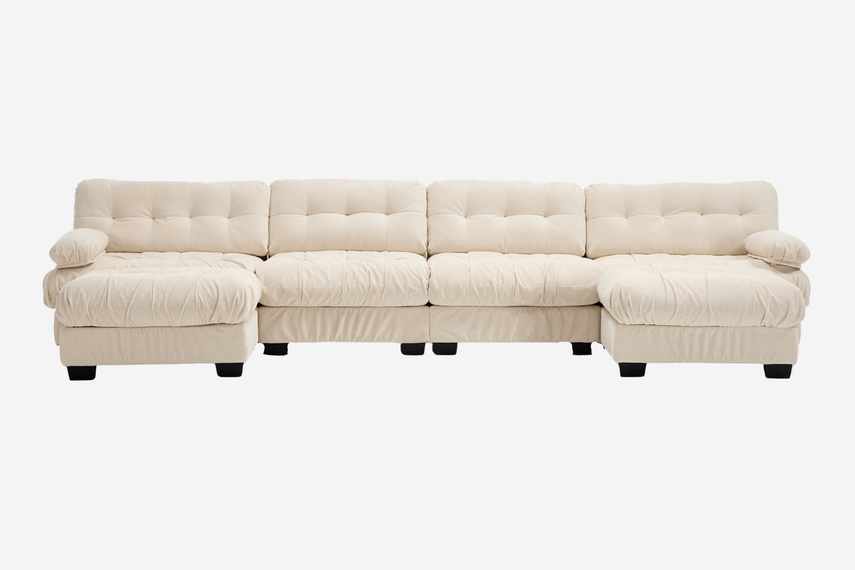 FELZARO 158" 4-Seater Sofa with 2 Ottomans