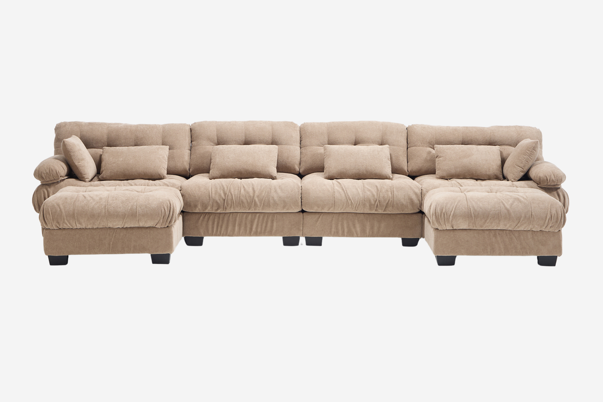 FELZARO 158" 4-Seater Sofa with 2 Ottomans