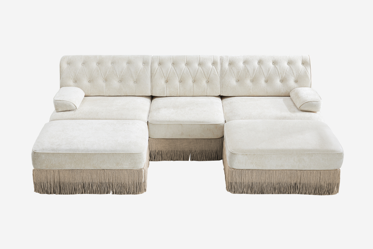 ELIZA 106" 3-Seater Sofa With 2 Ottomans