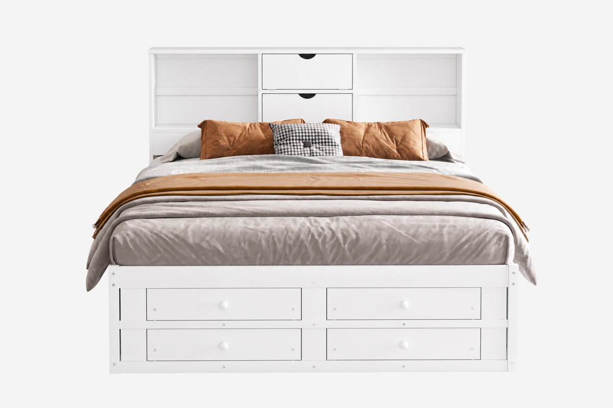 TOVARIX King Size Bed Frame with Storage