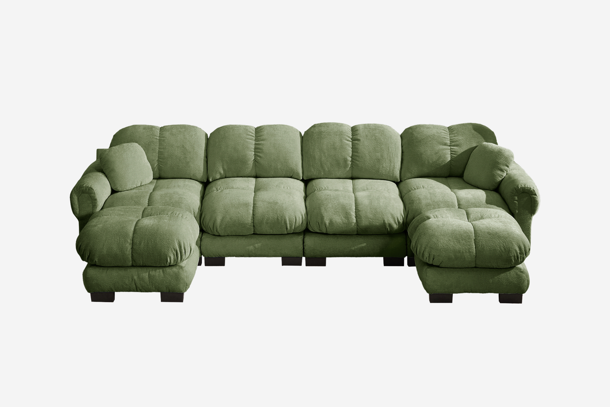 PRINCE 131" 4-Seater Sofa With 2 Ottomans