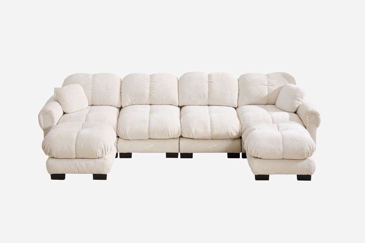 PRINCE 131" 4-Seater Sofa With 2 Ottomans