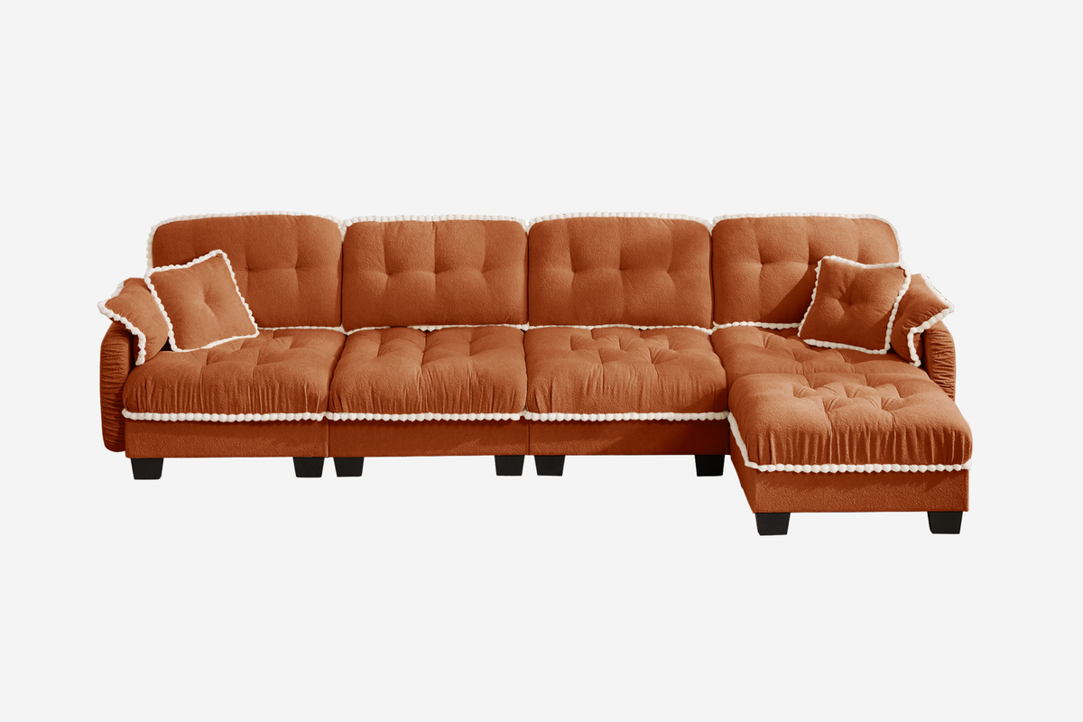 SANDRA 131" 4-Seater Sofa With 1 Ottoman