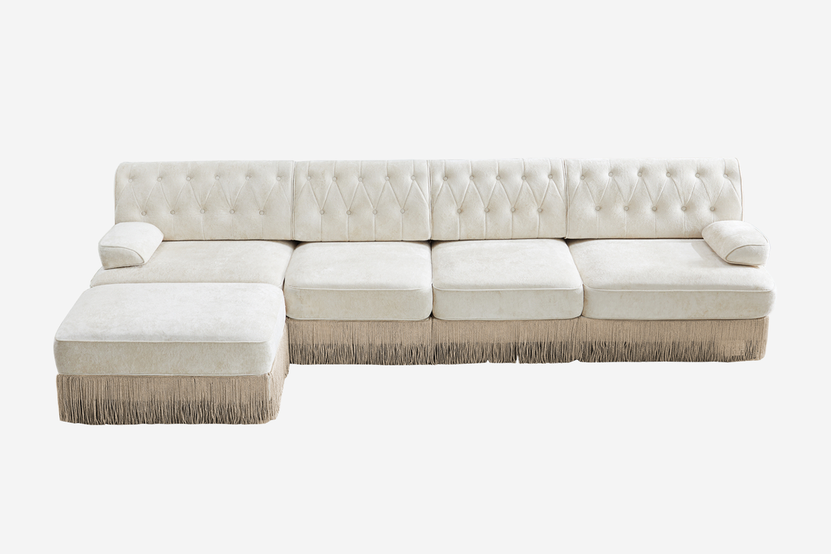 ELIZA 135" 4-Seater Sofa With 1 Ottoman