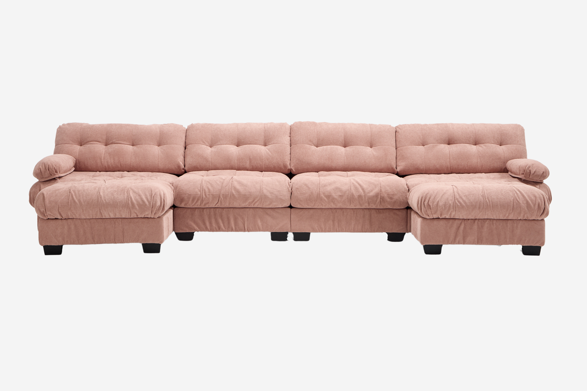 FELZARO 158" 4-Seater Sofa with 2 Ottomans