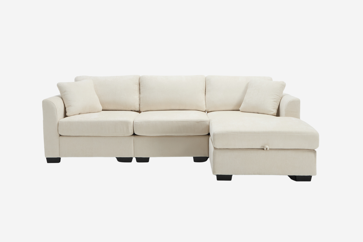 NARLO 97" 3-Seater Sofa with 1 Storage Ottoman