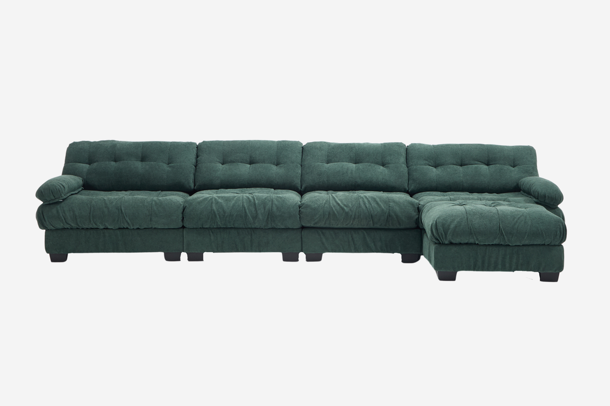 FELZARO 158" 4-Seater Sofa with 1 Ottoman