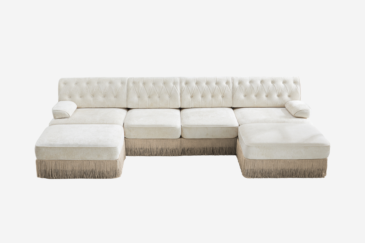 ELIZA 135" 4-Seater Sofa With 2 Ottomans