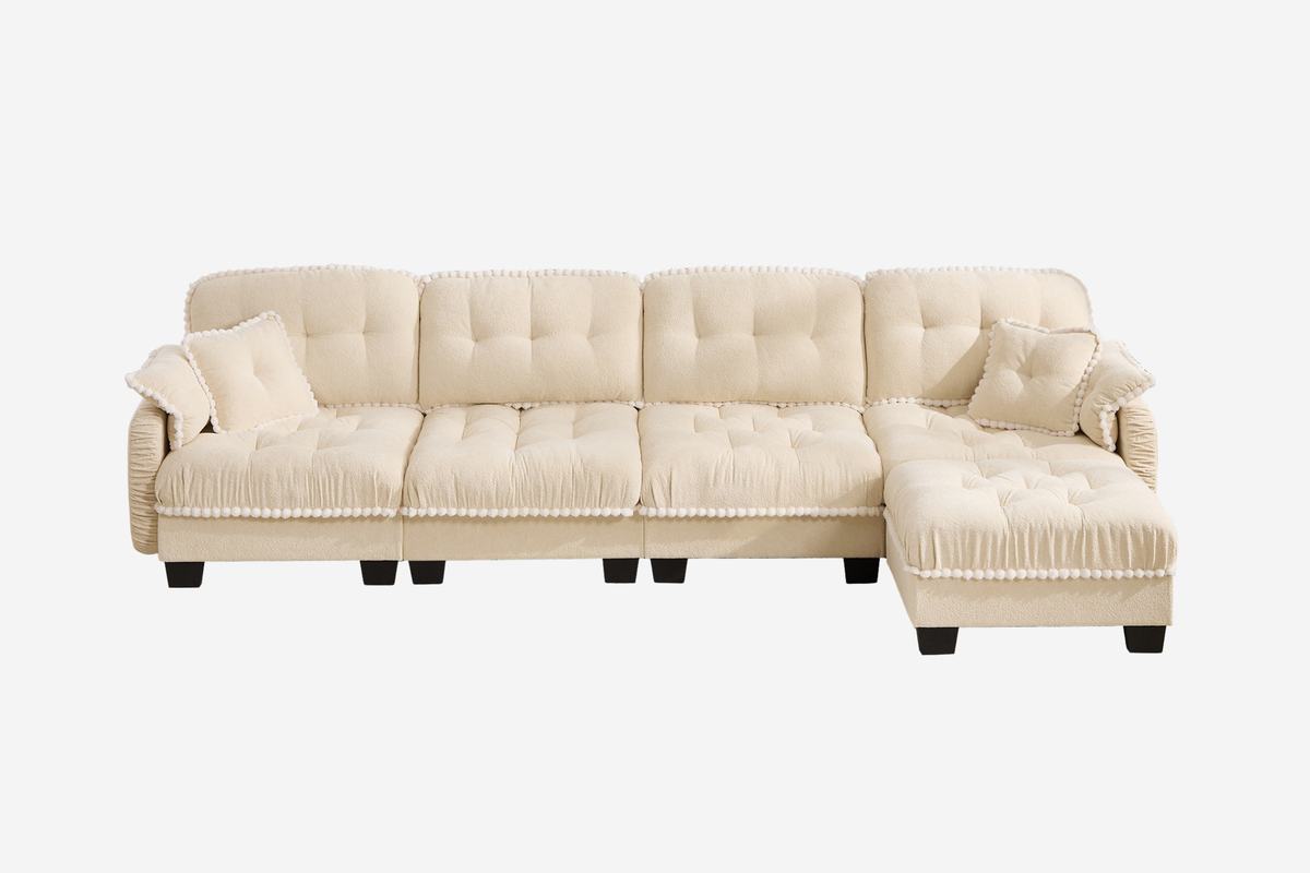 SANDRA 131" 4-Seater Sofa With 1 Ottoman