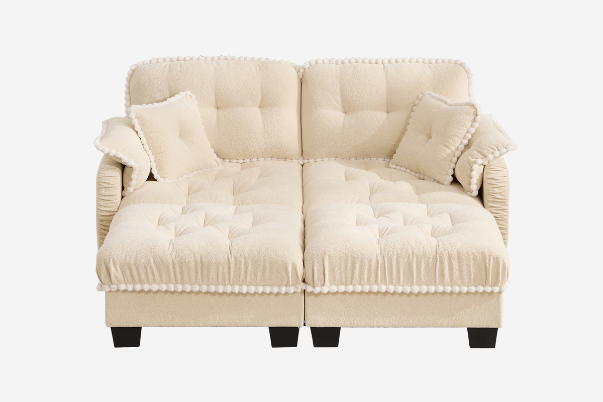 SANDRA 70" Loveseat With 2 Ottomans