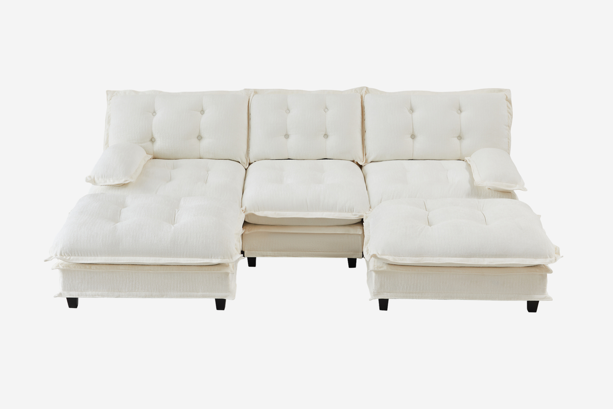 MARLOX 107" 3-Seater Sofa with 2 Ottomans