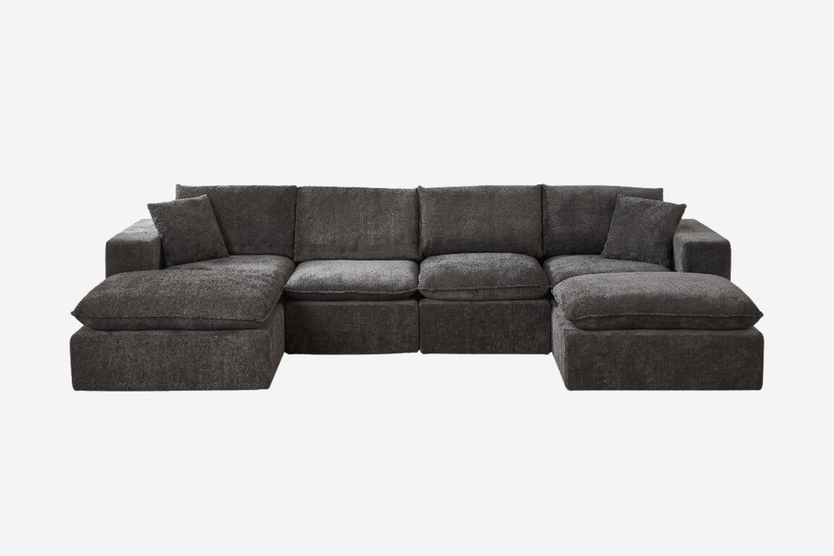 ZORVA 137" 4-Seater Sofa with 2 Ottomans