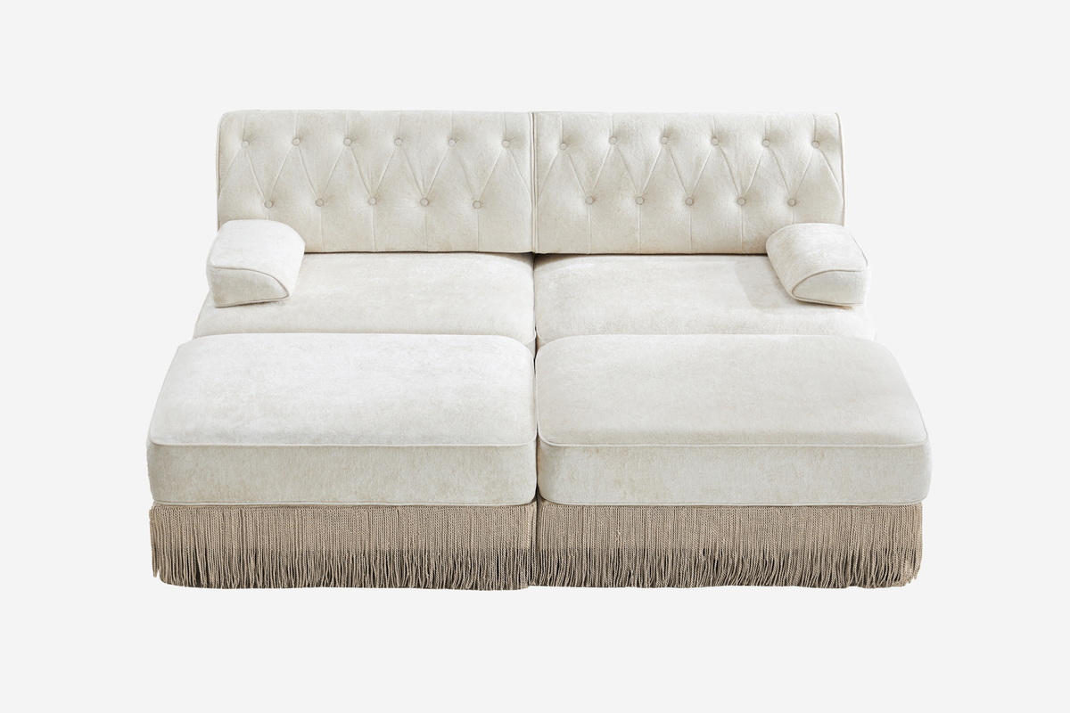 ELIZA 76" Loveseat Sofa With 2 Ottomans