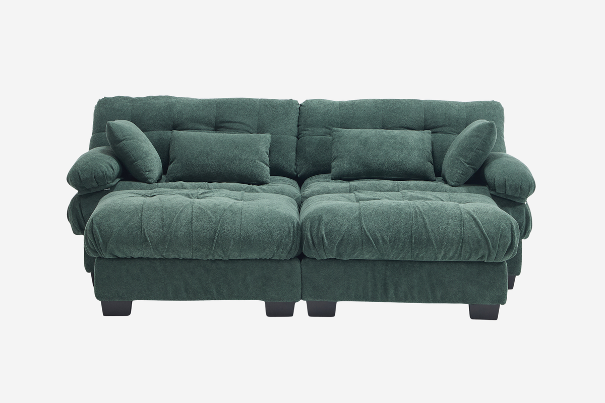 FELZARO 88" Loveseat Sofa with 2 Ottomans