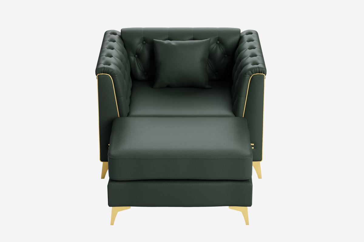 FALVINO Chesterfield 40" Single Armchair with 1 Ottoman