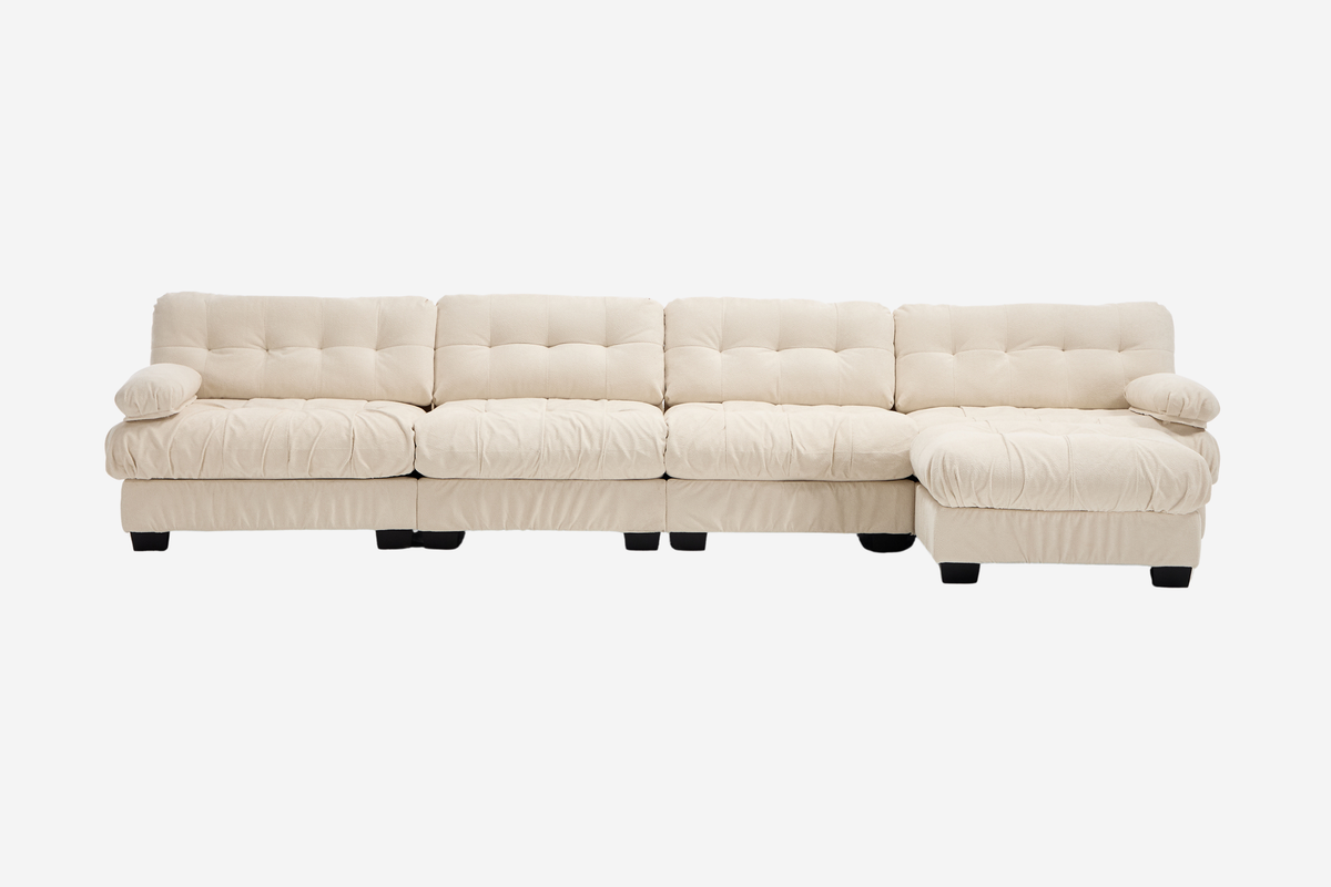 FELZARO 158" 4-Seater Sofa with 1 Ottoman