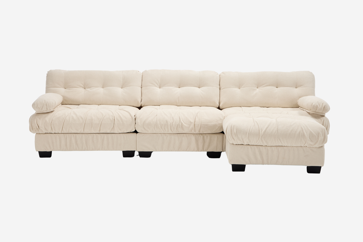 FELZARO 123" 3-Seater Sofa with 1 Ottoman