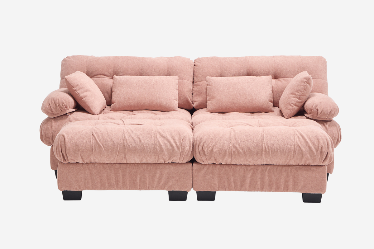 FELZARO 88" Loveseat Sofa with 2 Ottomans