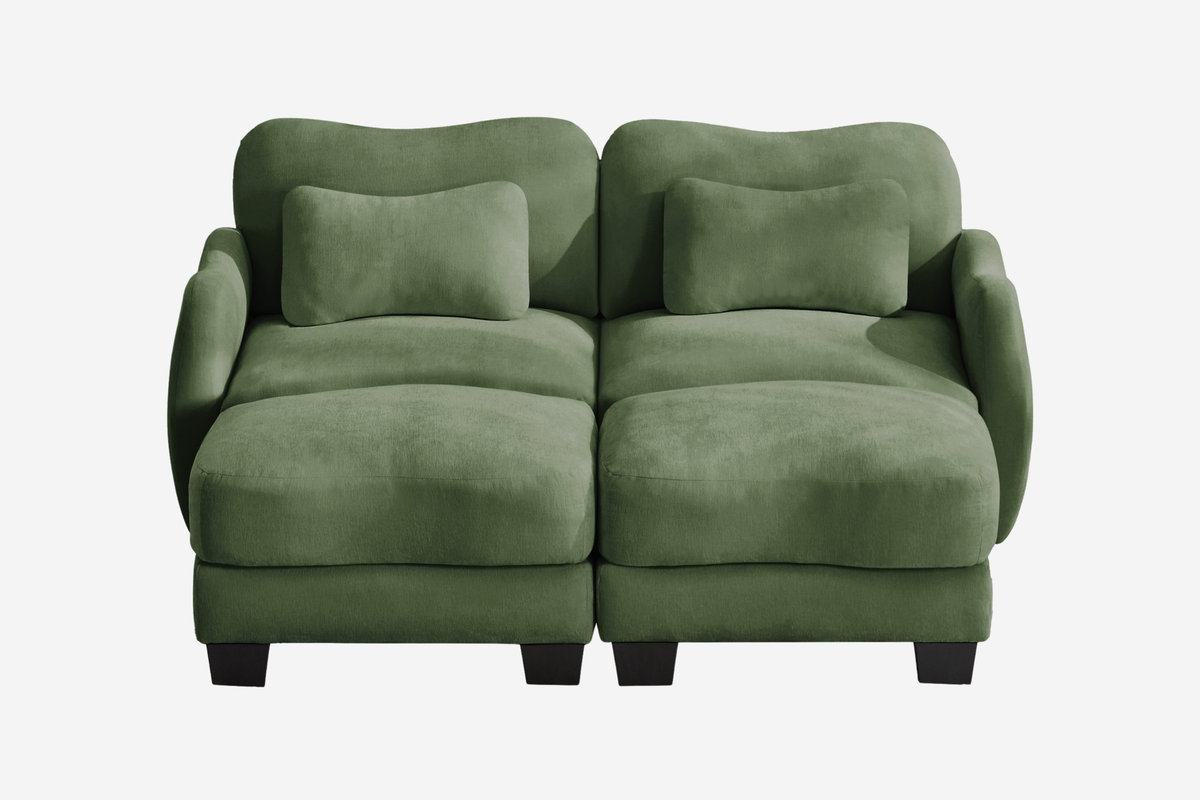 WAVE 81" Loveseat Sofa With 2 Ottomans