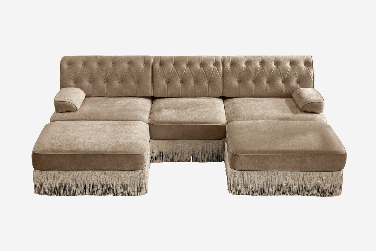 ELIZA 106" 3-Seater Sofa With 2 Ottomans