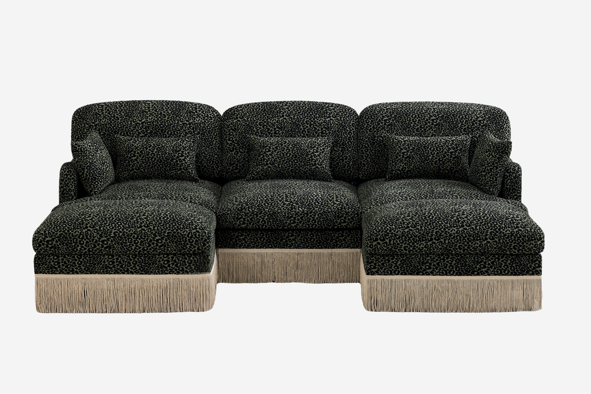 ORLAVO 100" 3-Seater Sofa With 2 Ottomans