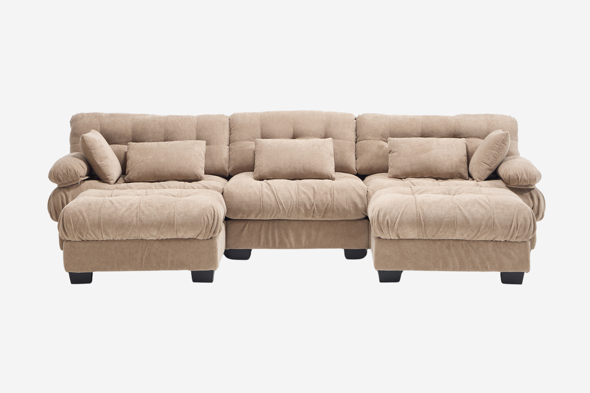 FELZARO 123" 3-Seater Sofa with 2 Ottomans