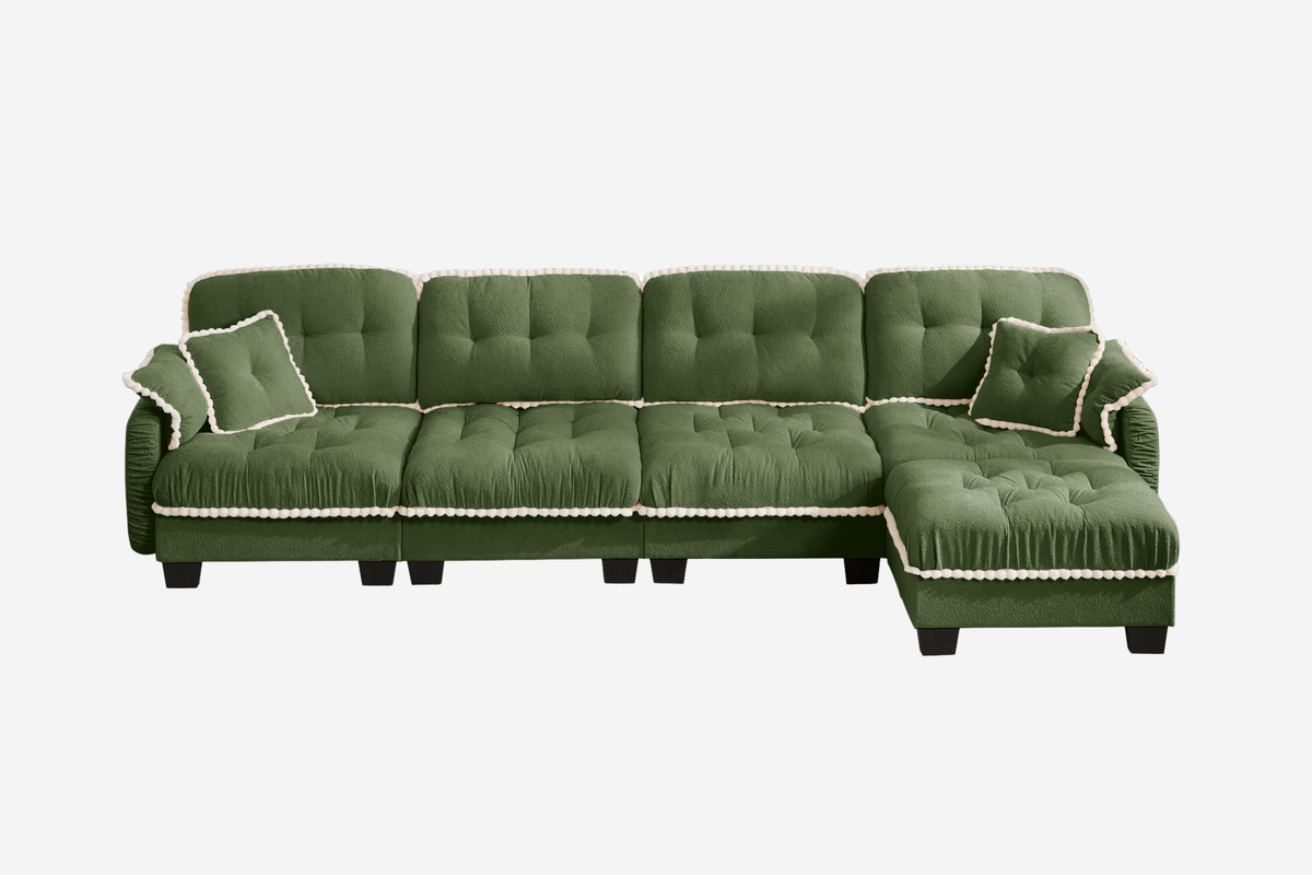 SANDRA 131" 4-Seater Sofa With 1 Ottoman