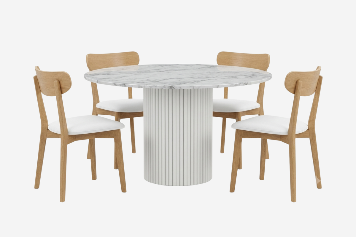CYNOVA 47" Round Dining Table Set of 4