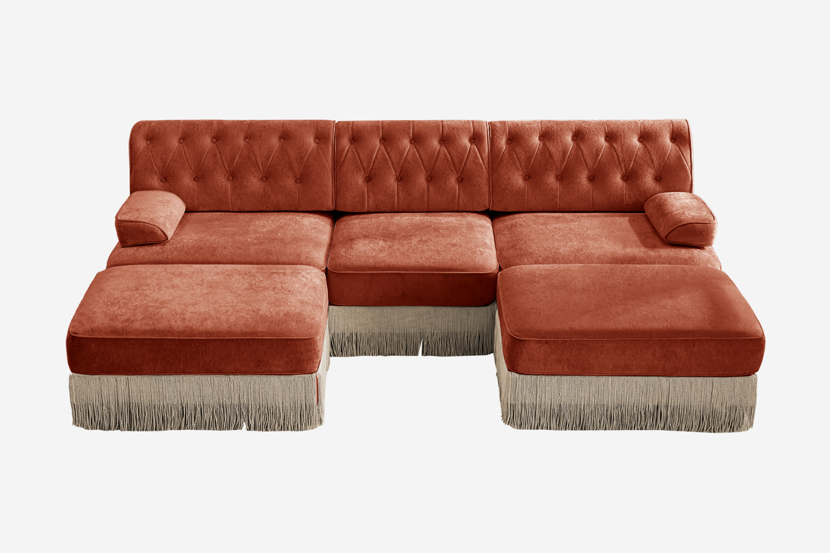 ELIZA 106" 3-Seater Sofa With 2 Ottomans
