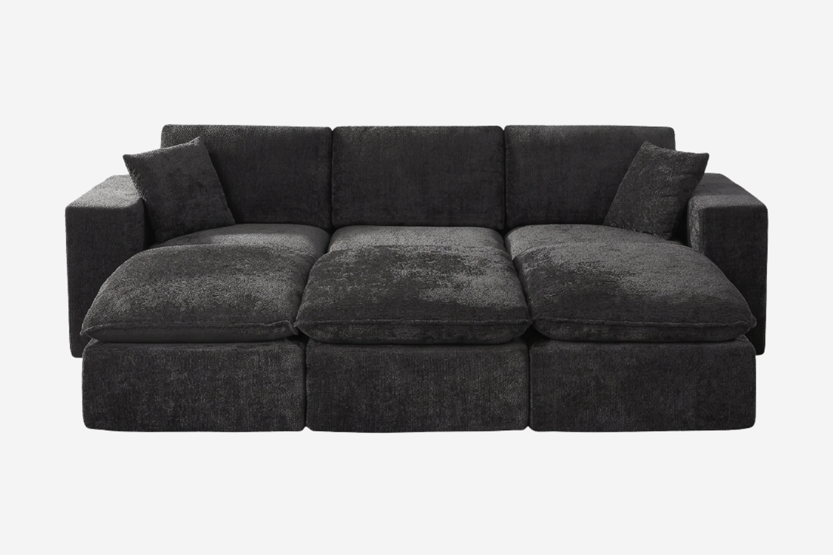 ZORVA 108" 6-Seater Sofa with 3 Ottomans