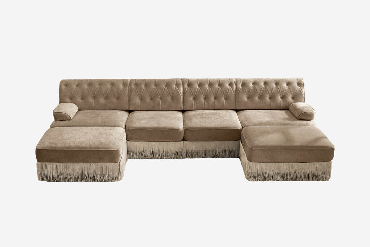 ELIZA 135" 4-Seater Sofa With 2 Ottomans