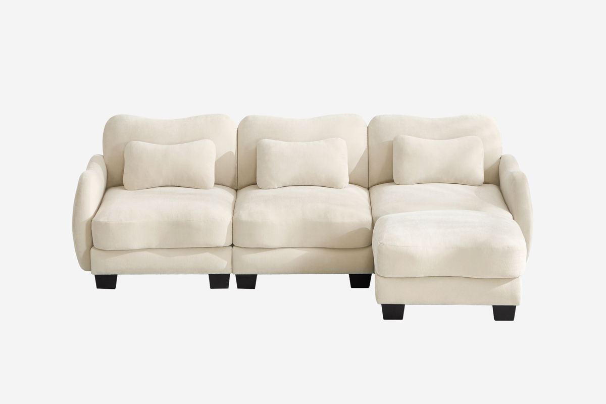 WAVE  101" 3-Seater Sofa With 1 Ottoman