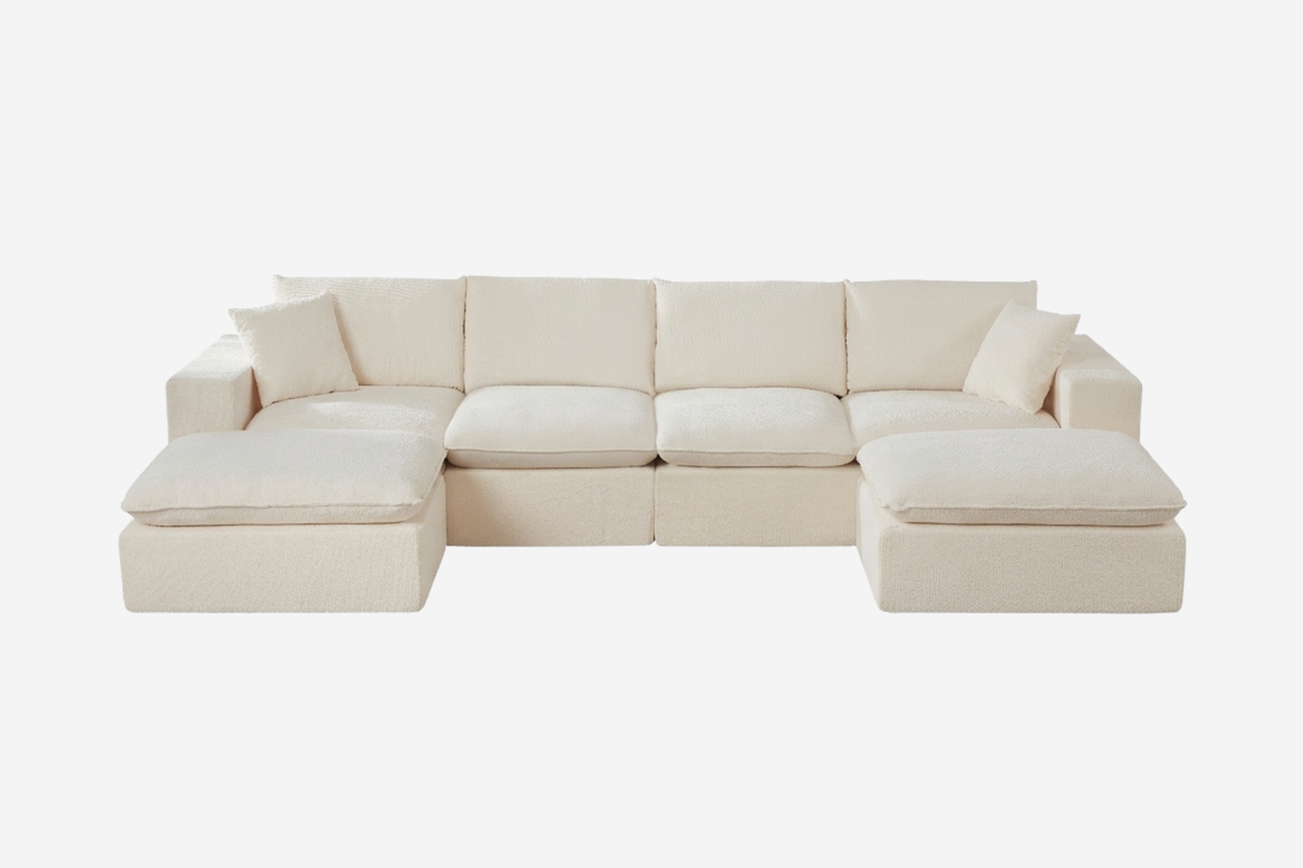 ZORVA 137" 4-Seater Sofa with 2 Ottomans