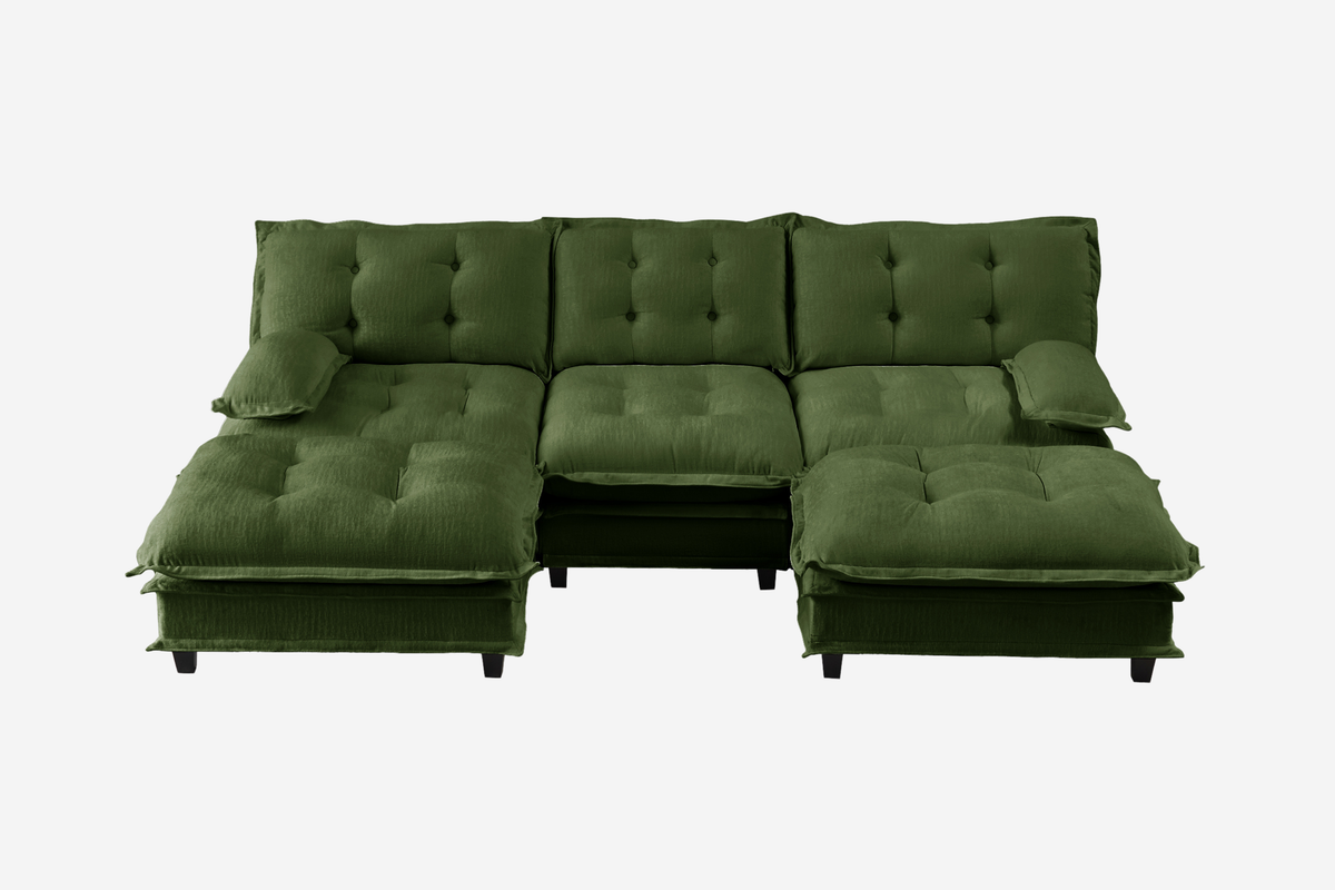 MARLOX 107" 3-Seater Sofa with 2 Ottomans