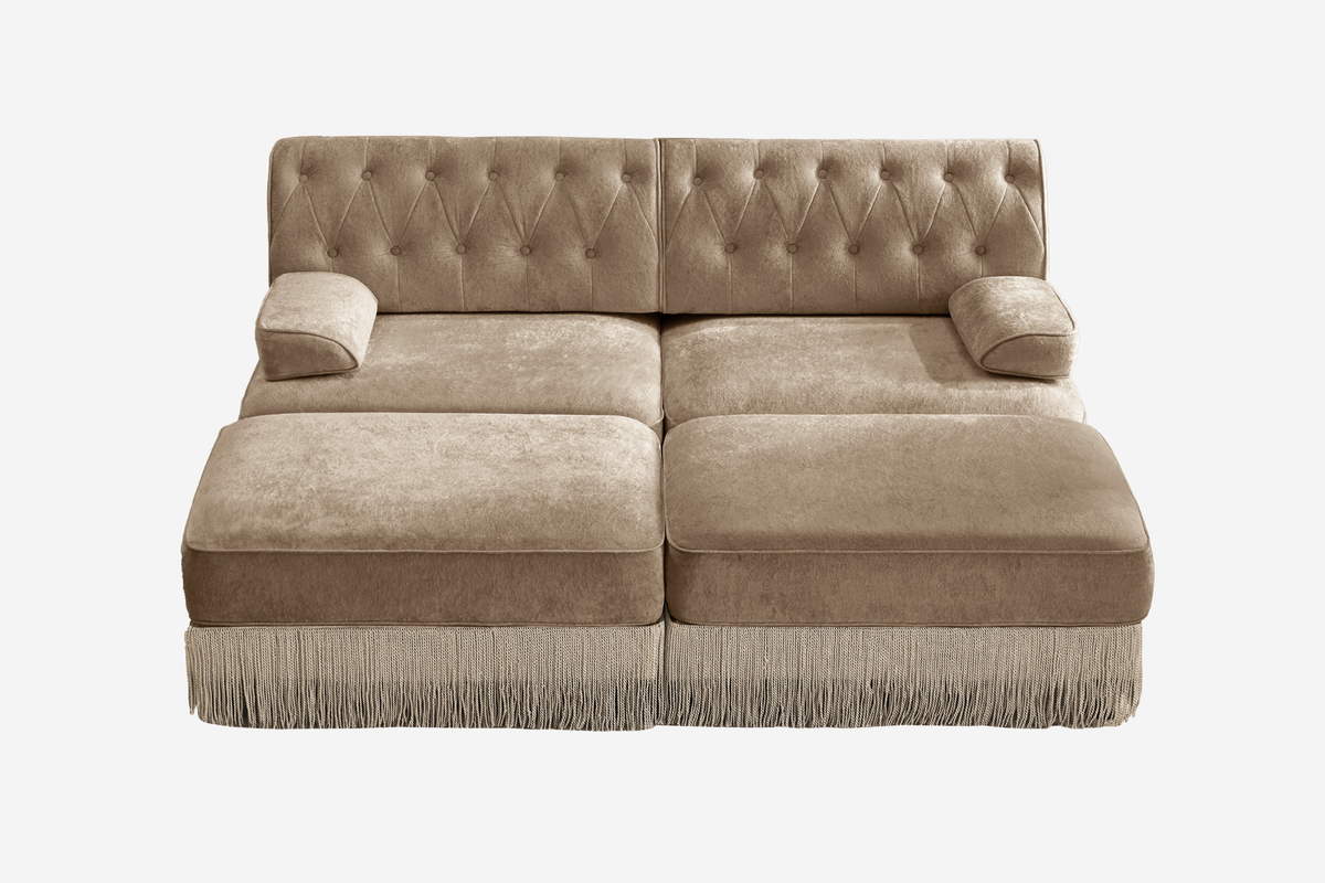ELIZA 76" Loveseat Sofa With 2 Ottomans