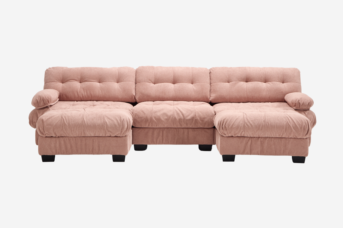 FELZARO 123" 3-Seater Sofa with 2 Ottomans