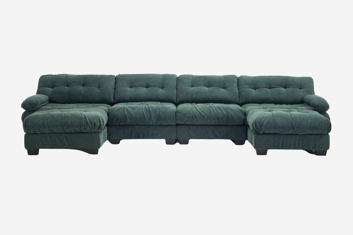 FELZARO 158" 4-Seater Sofa with 2 Ottomans