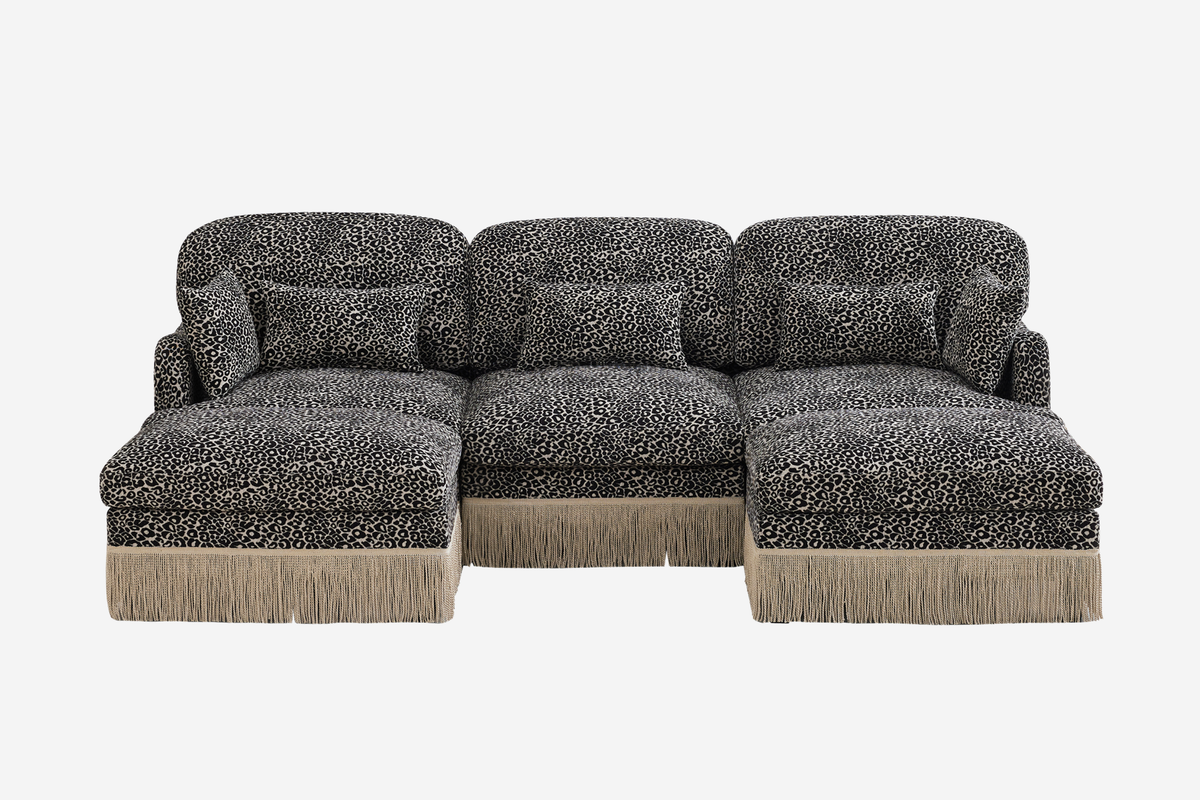 ORLAVO 100" 3-Seater Sofa With 2 Ottomans