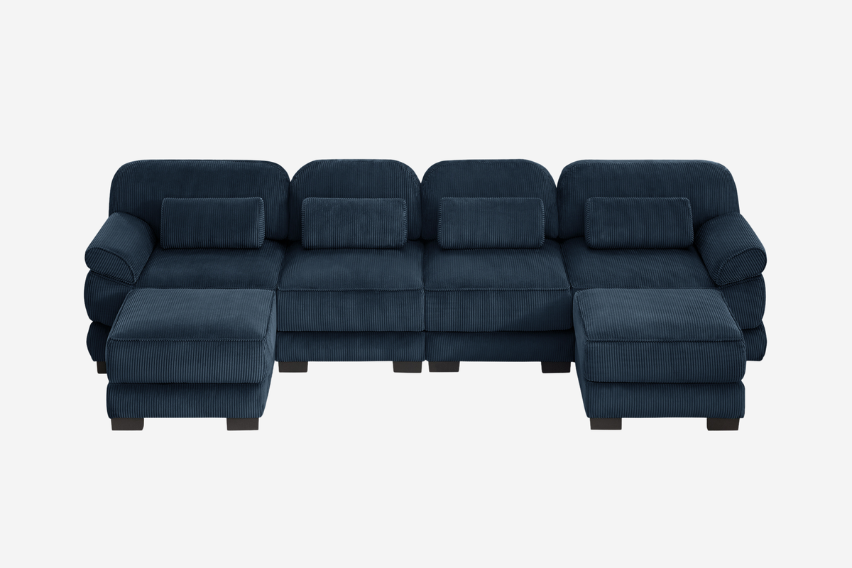 MASON 132" 4-Seater Sofa with 2 Ottomans