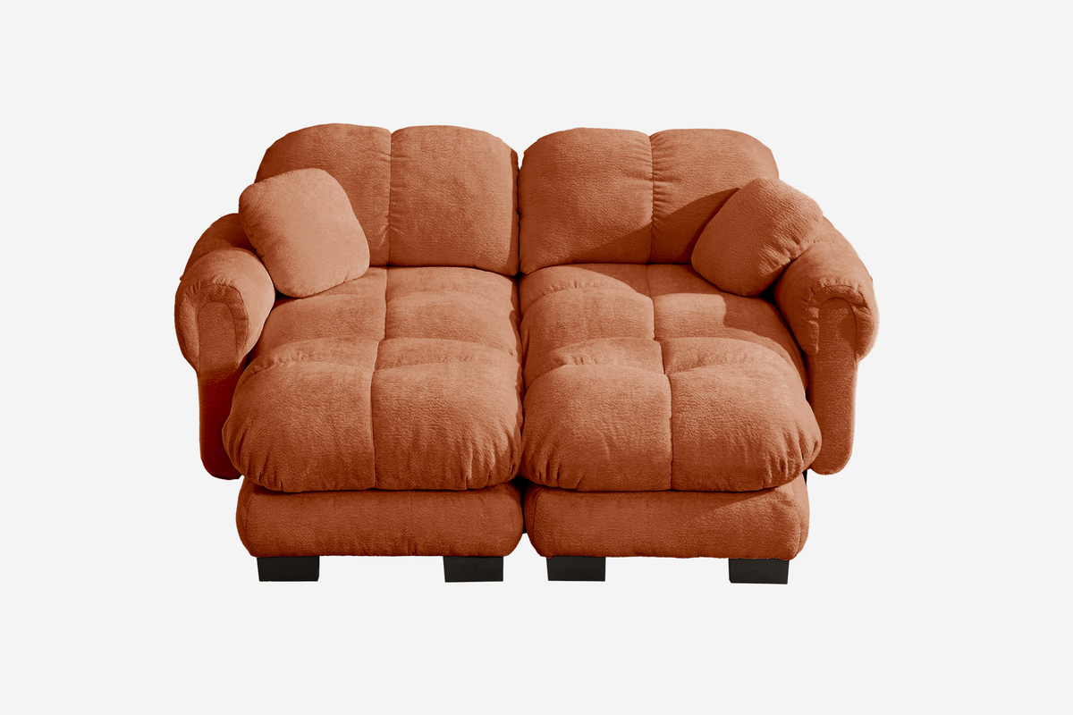 PRINCE 76" Loveseat With 2 Ottomans