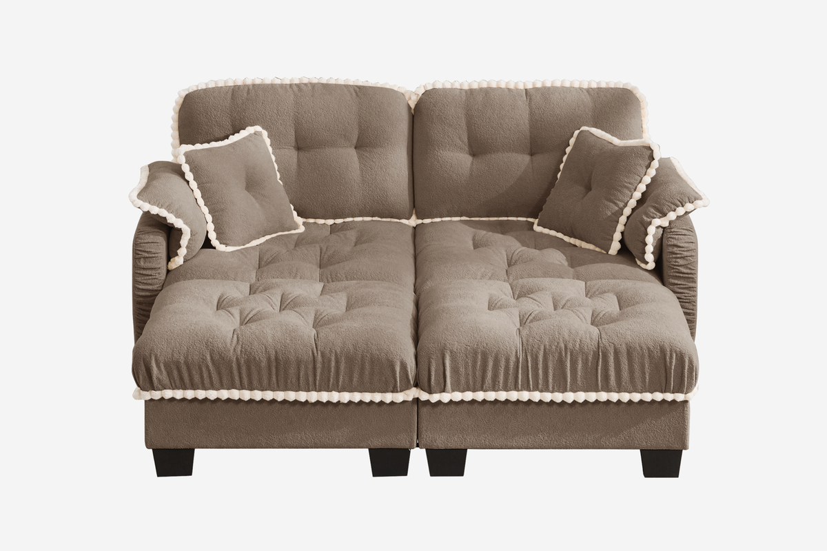 SANDRA 70" Loveseat With 2 Ottomans