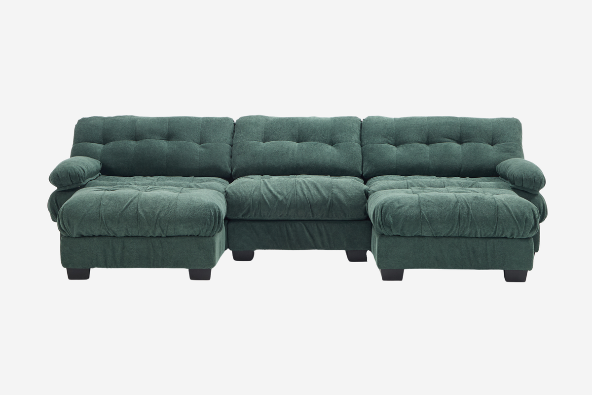 FELZARO 123" 3-Seater Sofa with 2 Ottomans