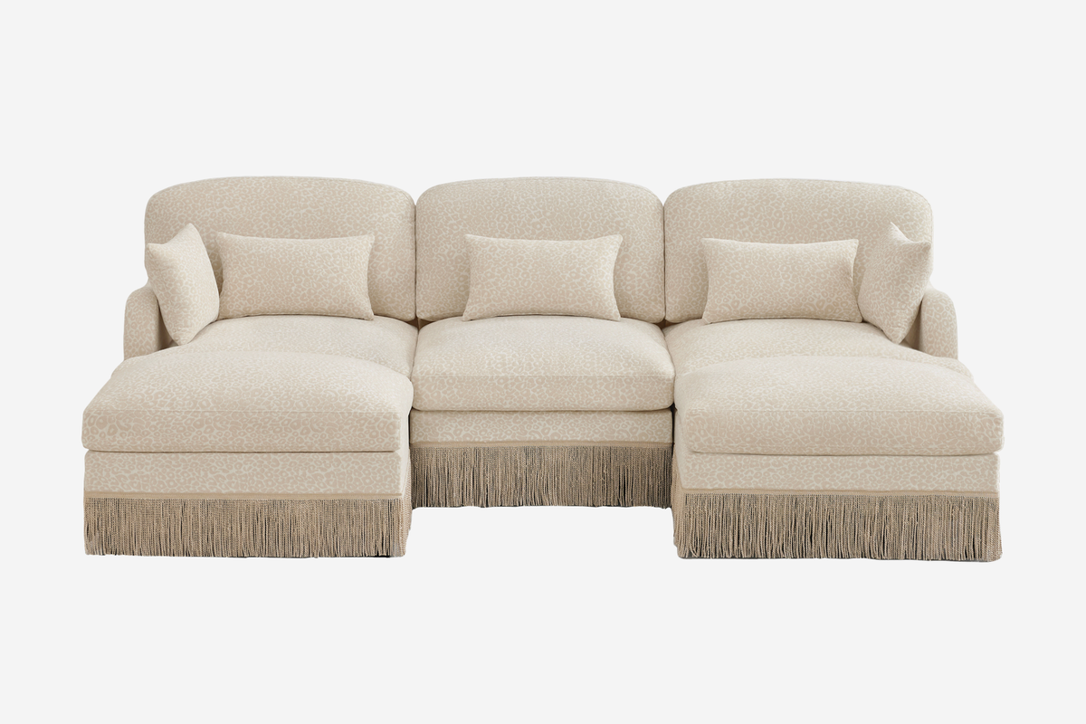 ORLAVO 100" 3-Seater Sofa With 2 Ottomans