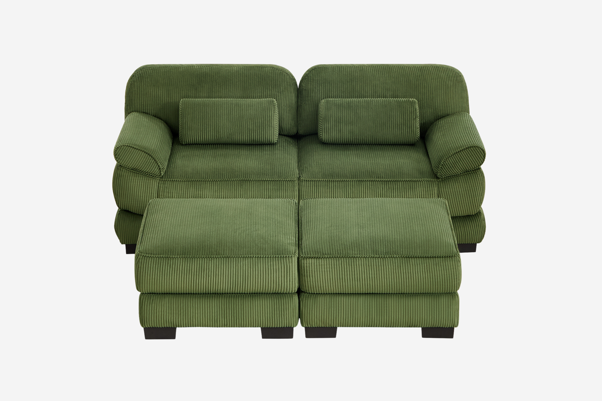 MASON 76" Loveseat with 2 Ottomans