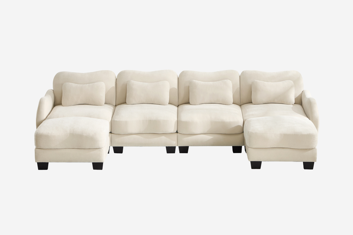 WAVE 131" 4-Seater Sofa With 2 Ottomans
