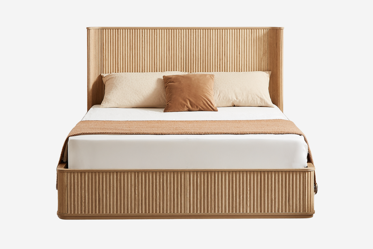 AVELIX Queen Curved Bed Frame